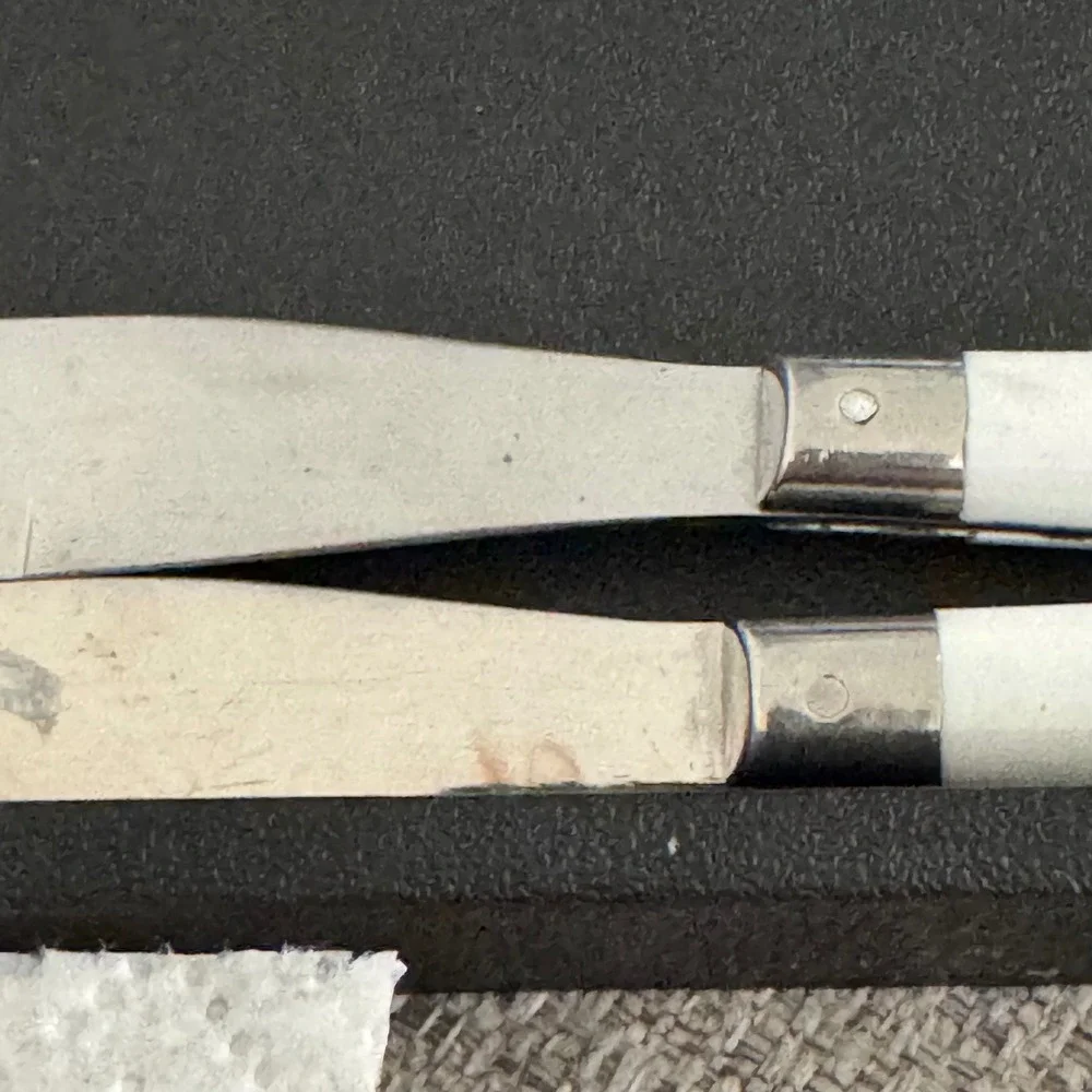 W. MardiGras‎ Butter Knives Replacements Stainless Steel White Handle Spreaders